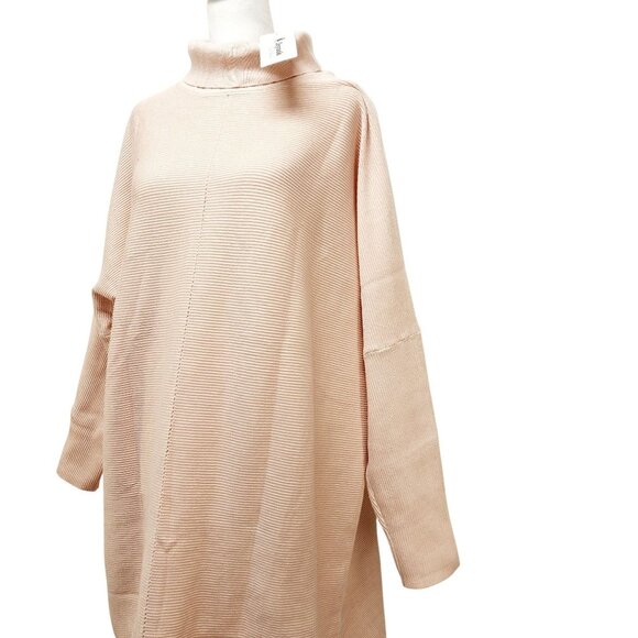 Womens Knitted Sweater Dress Fall Long Sleeve Turtleneck over Size Dress Size M - Picture 13 of 16